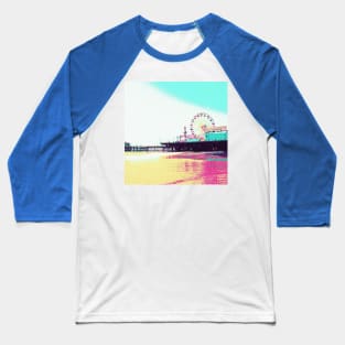 Prismatic Dots Santa Monica Pier Baseball T-Shirt